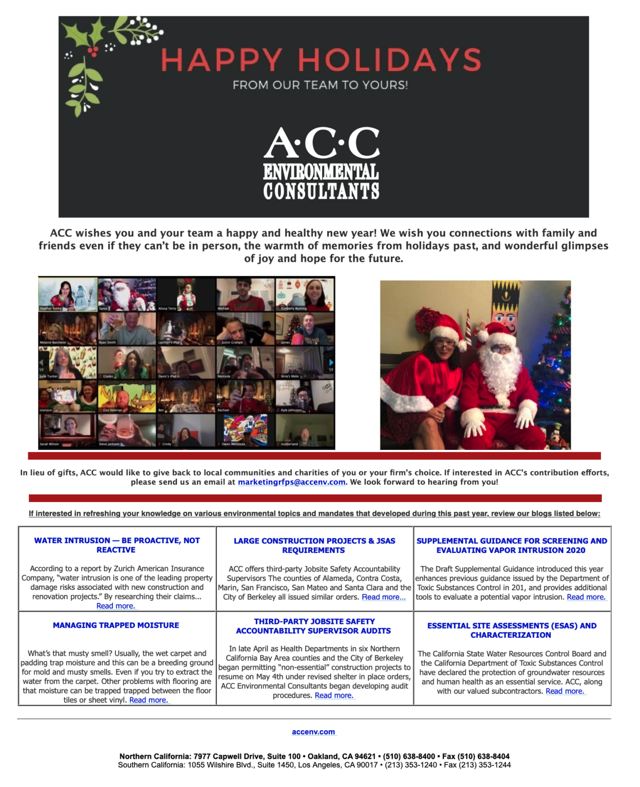 Happy Holidays From Acc Environmental Consultants Inc